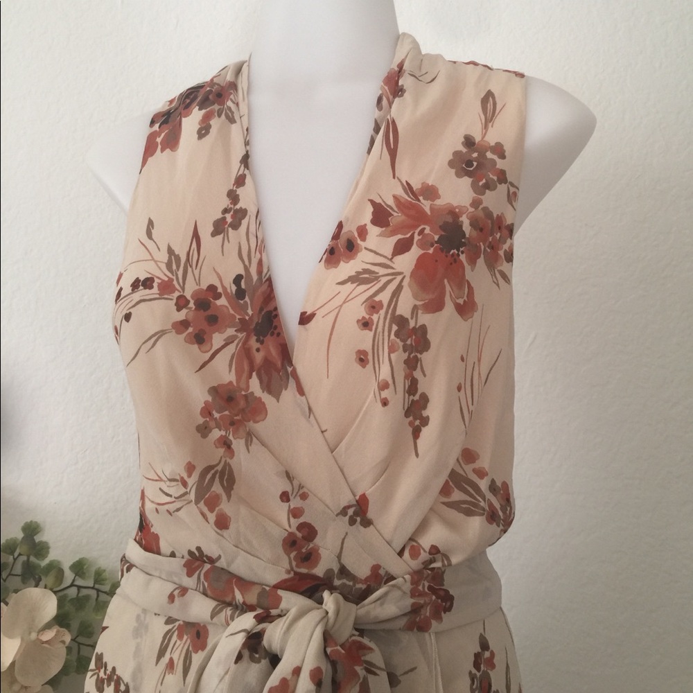Banana Republic Floral Wrap Dress Silk Sz 0